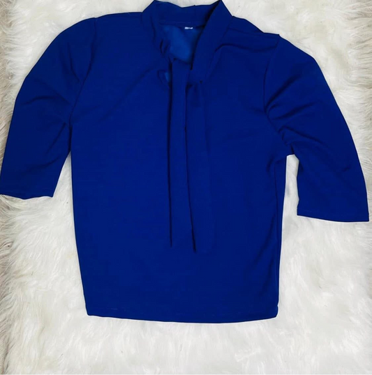 Amara Puffed Blouse- Royal Blue